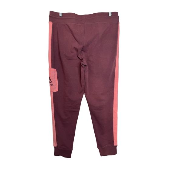Reebok Women's Large Sweatpants Joggers Waist Drawstring Pocket Purple/Pink - Picture 3 of 5